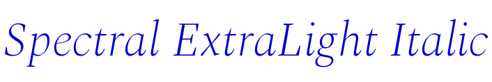 Spectral ExtraLight Italic 字体